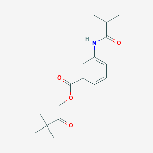 molecular formula C17H23NO4 B338509 3,3-Dimethyl-2-oxobutyl 3-(isobutyrylamino)benzoate 
