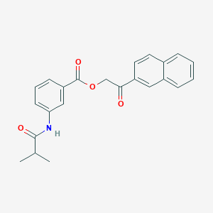 molecular formula C23H21NO4 B338512 2-(2-Naphthyl)-2-oxoethyl 3-(isobutyrylamino)benzoate 
