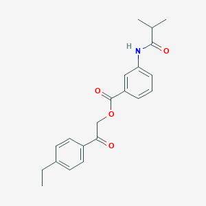 molecular formula C21H23NO4 B338514 2-(4-Ethylphenyl)-2-oxoethyl 3-(isobutyrylamino)benzoate 