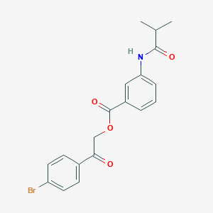 molecular formula C19H18BrNO4 B338516 2-(4-Bromophenyl)-2-oxoethyl 3-(isobutyrylamino)benzoate 
