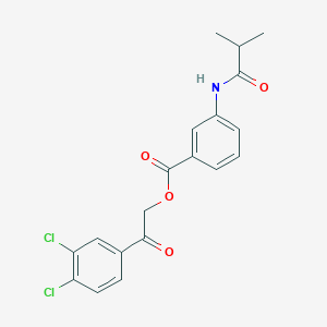 molecular formula C19H17Cl2NO4 B338517 2-(3,4-Dichlorophenyl)-2-oxoethyl 3-(isobutyrylamino)benzoate 