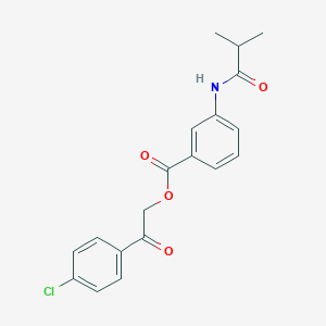 molecular formula C19H18ClNO4 B338518 2-(4-Chlorophenyl)-2-oxoethyl 3-(isobutyrylamino)benzoate 