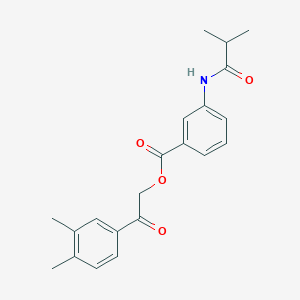 molecular formula C21H23NO4 B338519 2-(3,4-Dimethylphenyl)-2-oxoethyl 3-(isobutyrylamino)benzoate 