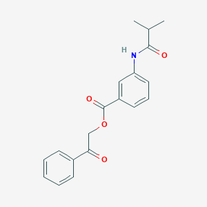 molecular formula C19H19NO4 B338521 2-Oxo-2-phenylethyl 3-(isobutyrylamino)benzoate 