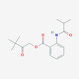 molecular formula C17H23NO4 B338525 3,3-Dimethyl-2-oxobutyl 2-(isobutyrylamino)benzoate 
