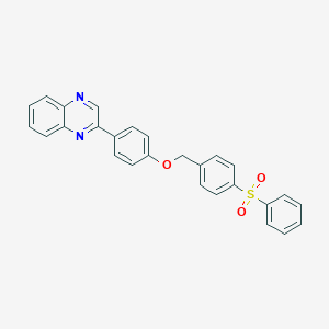 molecular formula C27H20N2O3S B338528 2-(4-{[4-(Phenylsulfonyl)benzyl]oxy}phenyl)quinoxaline 