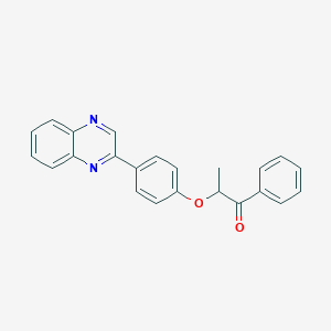 molecular formula C23H18N2O2 B338529 1-Phenyl-2-[4-(2-quinoxalinyl)phenoxy]-1-propanone 