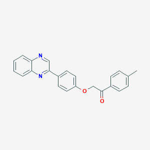 molecular formula C23H18N2O2 B338530 1-(4-Methylphenyl)-2-(4-quinoxalin-2-ylphenoxy)ethanone 