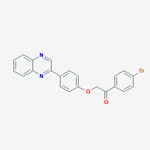 molecular formula C22H15BrN2O2 B338531 1-(4-Bromophenyl)-2-[4-(2-quinoxalinyl)phenoxy]ethanone 