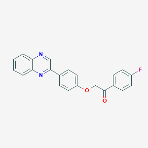 molecular formula C22H15FN2O2 B338535 1-(4-Fluorophenyl)-2-(4-quinoxalin-2-ylphenoxy)ethanone 
