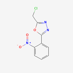 molecular formula C9H6ClN3O3 B3385393 2-(Chloromethyl)-5-(2-nitrophenyl)-1,3,4-oxadiazole CAS No. 63002-55-1