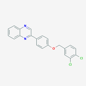 molecular formula C21H14Cl2N2O B338542 2-{4-[(3,4-Dichlorobenzyl)oxy]phenyl}quinoxaline 