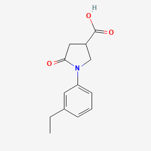 molecular formula C13H15NO3 B3385468 1-(3-Ethylphenyl)-5-oxopyrrolidine-3-carboxylic acid CAS No. 63674-69-1