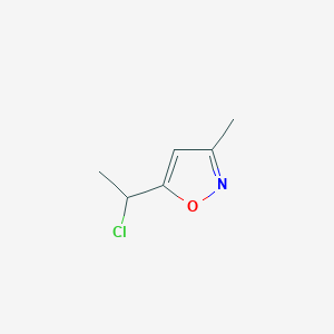 molecular formula C6H8ClNO B3385496 5-(1-Chloroethyl)-3-methyl-1,2-oxazole CAS No. 63820-94-0