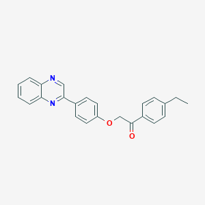 molecular formula C24H20N2O2 B338550 1-(4-Ethylphenyl)-2-[4-(2-quinoxalinyl)phenoxy]ethanone 