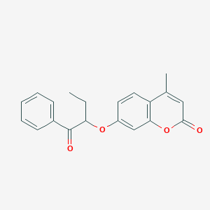 molecular formula C20H18O4 B338551 7-(1-benzoylpropoxy)-4-methyl-2H-chromen-2-one 