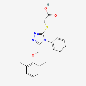 2-[[5-[(2,6-dimethylphenoxy)methyl]-4-phenyl-1,2,4-triazol-3-yl]sulfanyl]acetic Acid