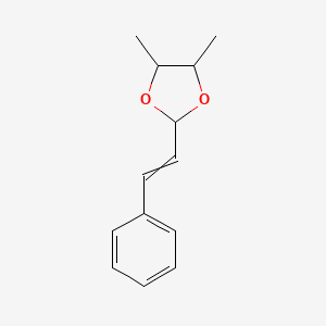 molecular formula C13H16O2 B3385526 1,3-Dioxolane, 4,5-dimethyl-2-(2-phenylethenyl)- CAS No. 6413-97-4