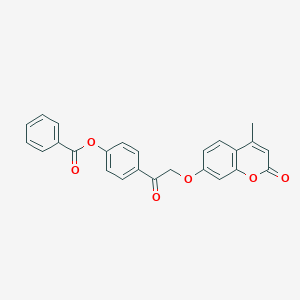 molecular formula C25H18O6 B338553 4-{2-[(4-methyl-2-oxo-2H-chromen-7-yl)oxy]acetyl}phenyl benzoate 