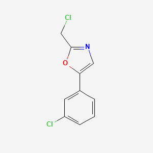 molecular formula C10H7Cl2NO B3385602 2-(Chloromethyl)-5-(3-chlorophenyl)-1,3-oxazole CAS No. 64640-15-9