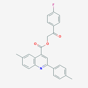 molecular formula C26H20FNO3 B338563 2-(4-Fluorophenyl)-2-oxoethyl 6-methyl-2-(4-methylphenyl)-4-quinolinecarboxylate 