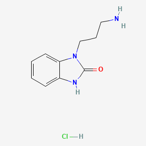 molecular formula C10H14ClN3O B3385630 1-(3-aminopropyl)-2,3-dihydro-1H-1,3-benzodiazol-2-one hydrochloride CAS No. 64928-71-8