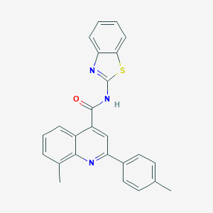 molecular formula C25H19N3OS B338564 N-(1,3-benzothiazol-2-yl)-8-methyl-2-(4-methylphenyl)quinoline-4-carboxamide 