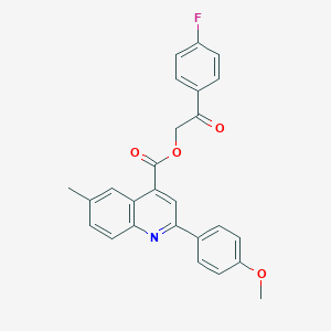 molecular formula C26H20FNO4 B338565 2-(4-Fluorophenyl)-2-oxoethyl 2-(4-methoxyphenyl)-6-methyl-4-quinolinecarboxylate 