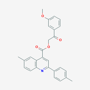 molecular formula C27H23NO4 B338567 2-(3-Methoxyphenyl)-2-oxoethyl 6-methyl-2-(4-methylphenyl)-4-quinolinecarboxylate 
