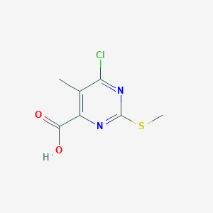 molecular formula C7H7ClN2O2S B3385768 6-Chloro-5-methyl-2-(methylsulfanyl)pyrimidine-4-carboxylic acid CAS No. 6623-83-2