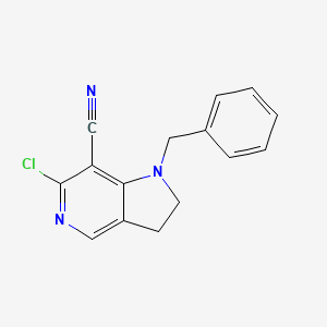 molecular formula C15H12ClN3 B3385819 1-Benzyl-6-chloro-1H,2H,3H-pyrrolo[3,2-c]pyridine-7-carbonitrile CAS No. 66751-32-4