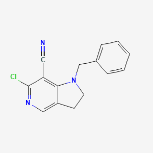 1-Benzyl-6-chloro-1H,2H,3H-pyrrolo[3,2-c]pyridine-7-carbonitrile