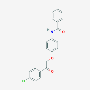 molecular formula C21H16ClNO3 B338583 N-{4-[2-(4-chlorophenyl)-2-oxoethoxy]phenyl}benzamide 