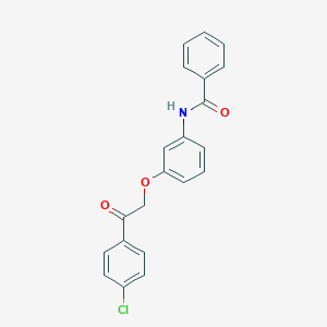 molecular formula C21H16ClNO3 B338584 N-{3-[2-(4-chlorophenyl)-2-oxoethoxy]phenyl}benzamide 