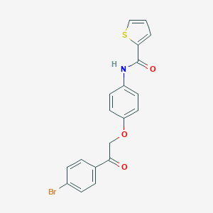 molecular formula C19H14BrNO3S B338585 N-{4-[2-(4-bromophenyl)-2-oxoethoxy]phenyl}-2-thiophenecarboxamide 