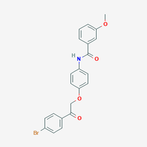 molecular formula C22H18BrNO4 B338586 N-{4-[2-(4-bromophenyl)-2-oxoethoxy]phenyl}-3-methoxybenzamide 