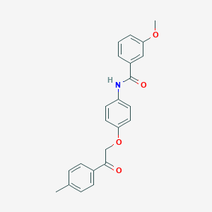 molecular formula C23H21NO4 B338588 3-methoxy-N-{4-[2-(4-methylphenyl)-2-oxoethoxy]phenyl}benzamide 