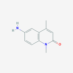 molecular formula C11H12N2O B3385903 6-Amino-1,4-dimethylquinolin-2-one CAS No. 6759-51-9