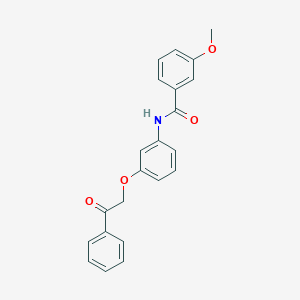 molecular formula C22H19NO4 B338595 3-methoxy-N-[3-(2-oxo-2-phenylethoxy)phenyl]benzamide 