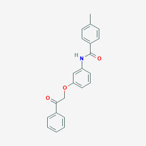 molecular formula C22H19NO3 B338596 4-methyl-N-[3-(2-oxo-2-phenylethoxy)phenyl]benzamide 