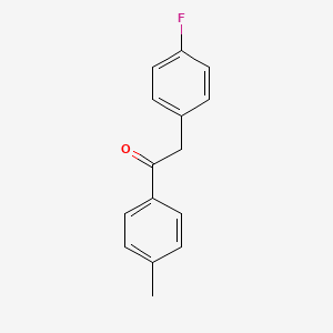molecular formula C15H13FO B3385969 2-(4-Fluorophenyl)-1-p-tolyl-ethanone CAS No. 684270-36-8