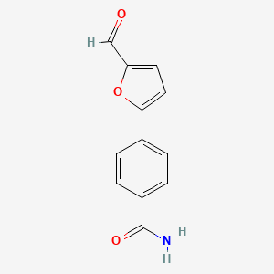 molecular formula C12H9NO3 B3385975 4-(5-Formylfuran-2-yl)benzamide CAS No. 68502-16-9