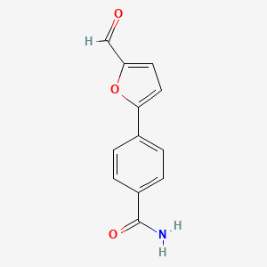 molecular formula C12H9NO3 B3385975 4-(5-甲酰呋喃-2-基)苯甲酰胺 CAS No. 68502-16-9