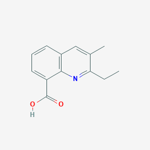 molecular formula C13H13NO2 B3385979 2-Ethyl-3-methylquinoline-8-carboxylic acid CAS No. 68742-10-9