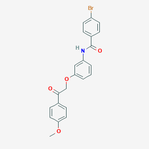 molecular formula C22H18BrNO4 B338604 4-bromo-N-{3-[2-(4-methoxyphenyl)-2-oxoethoxy]phenyl}benzamide 