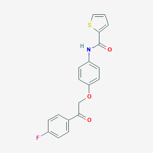 molecular formula C19H14FNO3S B338605 N-{4-[2-(4-fluorophenyl)-2-oxoethoxy]phenyl}-2-thiophenecarboxamide 