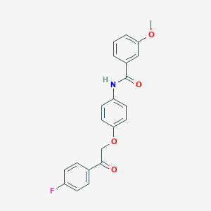 molecular formula C22H18FNO4 B338606 N-{4-[2-(4-fluorophenyl)-2-oxoethoxy]phenyl}-3-methoxybenzamide 
