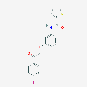 molecular formula C19H14FNO3S B338612 N-{3-[2-(4-fluorophenyl)-2-oxoethoxy]phenyl}-2-thiophenecarboxamide 