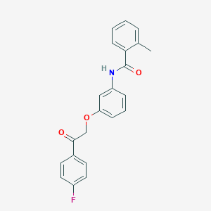 molecular formula C22H18FNO3 B338616 N-{3-[2-(4-fluorophenyl)-2-oxoethoxy]phenyl}-2-methylbenzamide 