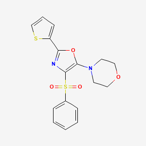 molecular formula C17H16N2O4S2 B3386176 4-(4-(Phenylsulfonyl)-2-(thiophen-2-yl)oxazol-5-yl)morpholine CAS No. 7065-27-2